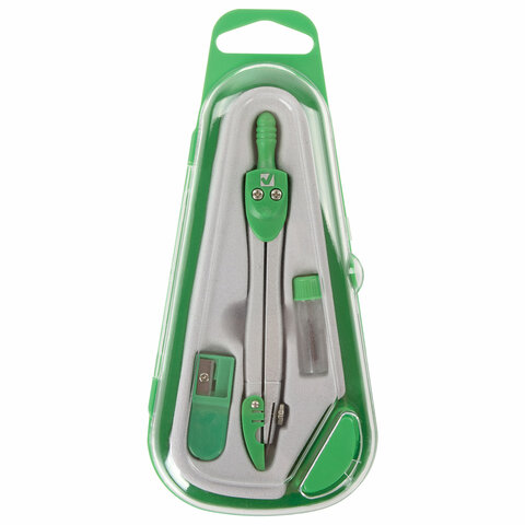 Готовальня BRAUBERG "Klasse", 3 предмета: циркуль 115 мм с колпачком, грифель, точилка, пенал с подвесом, 210330