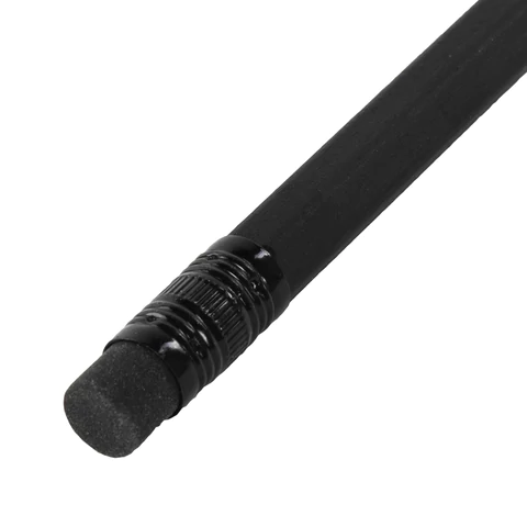 Карандаши чернографитные BRAUBERG НАБОР 6 шт., "Black Jack", НВ, с резинкой, черные, дерево, заточенные, 180608