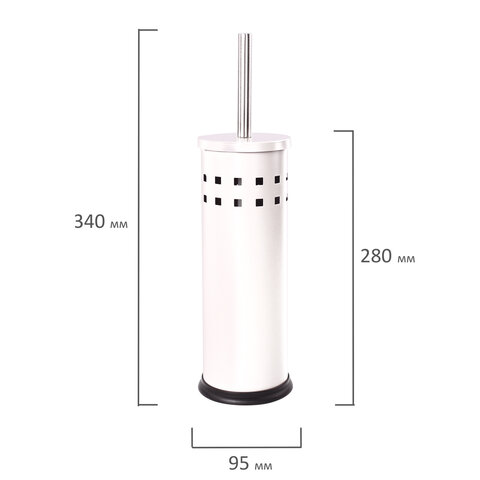 Ершик для унитаза с подставкой, металл, белый, глянцевый, LAIMA, 604962