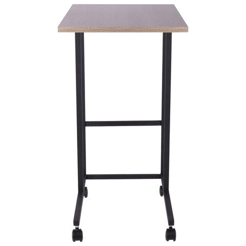 Стол BRABIX "Smart CD-014", 380х600х755 мм, ЛОФТ, на колесах, металл/ЛДСП дуб, каркас черный, 641884