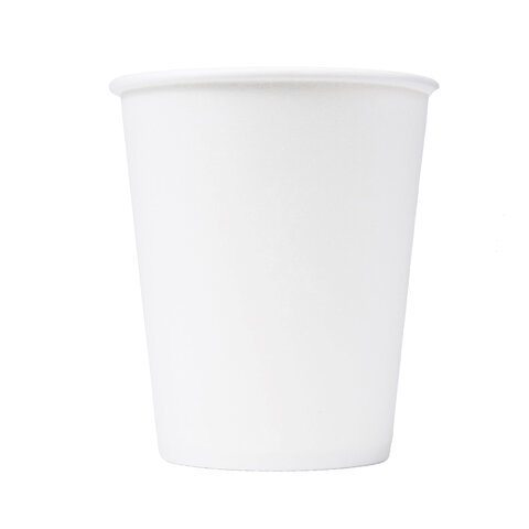 Стакан одноразовый бумажный 180/205 мл, D 72 мм, КОМПЛЕКТ 80 шт., однослойные, белые, холодное/горячее, ФОРМАЦИЯ, HB72-205-0000