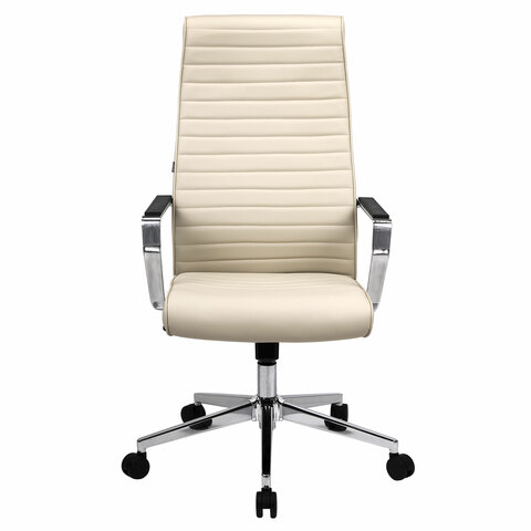 Кресло BRABIX PREMIUM "Solo EX-730", алюминий, хром, экокожа, бежевое, 532937