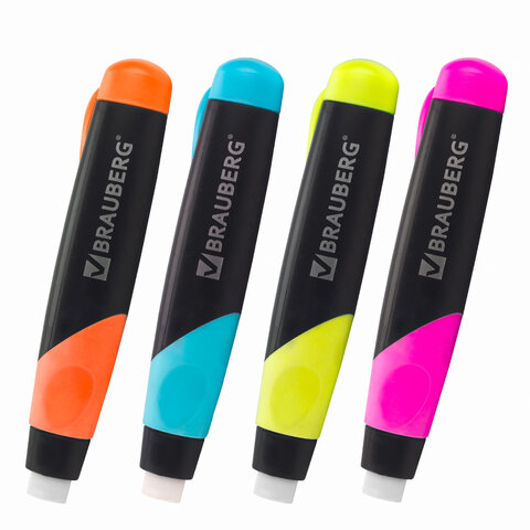 Ластик выдвижной BRAUBERG "REWIND", 112х21х24 мм, белый, пластиковый держатель ассорти, 223593