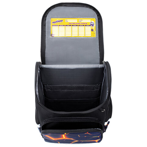 Ранец ЮНЛАНДИЯ WISE, 1 отделение, 3 кармана, устойчивое дно, Volcano split, 37х29х15 см, 273162