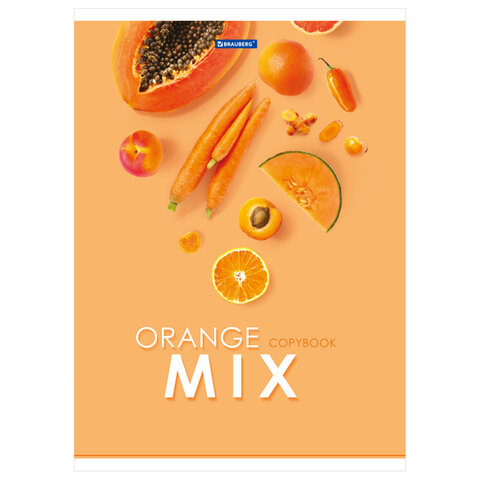 Тетрадь А4, 80 л., BRAUBERG, скоба, клетка, обложка картон, "Mix", 404046