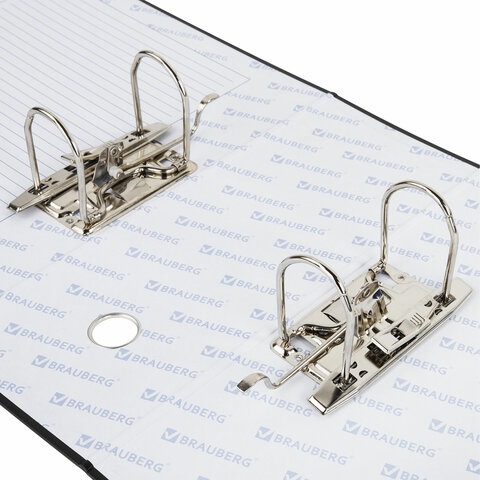 Папка-регистратор BRAUBERG с двумя арочными механизмами (до 800 листов), покрытие ПВХ, 125 мм, черная, 226053