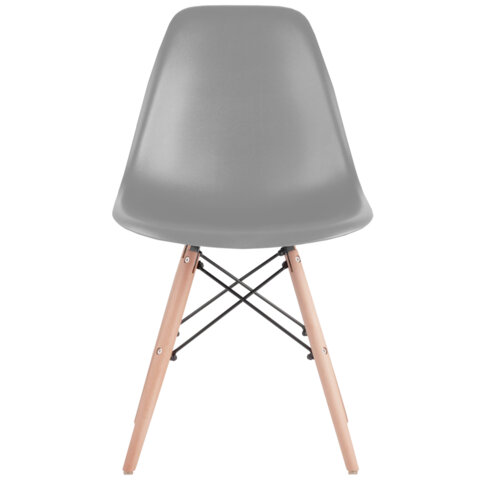 Стулья BRABIX "Eames CF-010", КОМПЛЕКТ 4 шт., пластик серый, опоры дерево/металл, 532632, 2033A
