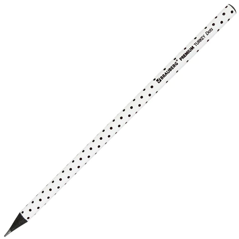 Карандаш чернографитный BRAUBERG "PREMIUM TURKEY", 1 шт., "Dots", НВ, ассорти, дисплей, 181563