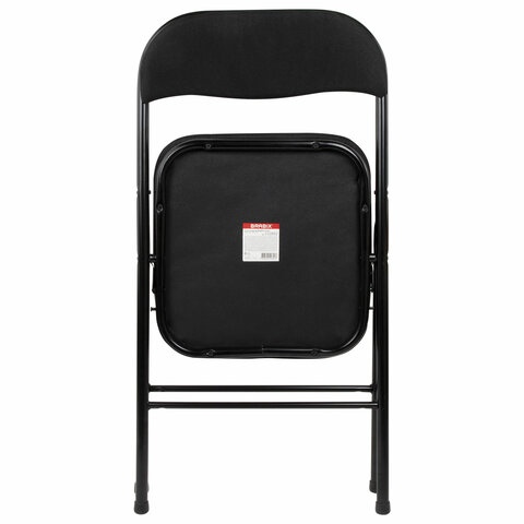 Стул складной BRABIX "Golf CF-007", чёрный каркас, чёрная ткань, 532892