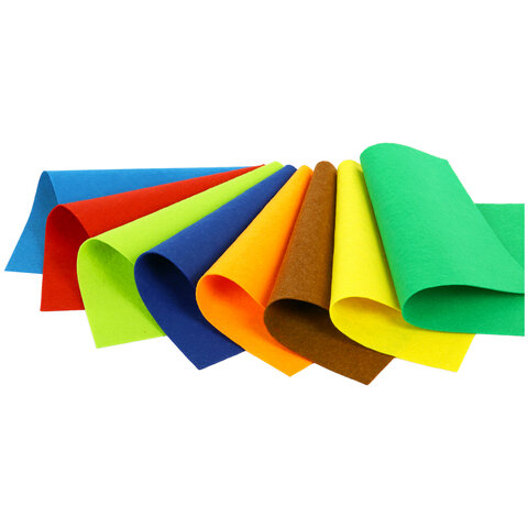 Цветной фетр МЯГКИЙ А4, 2 мм, 8 листов, 8 цветов, плотность 170 г/м2, ЮНЛАНДИЯ, 662050
