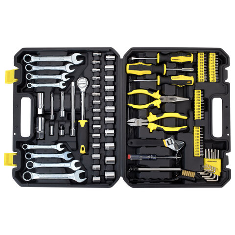 Набор инструментов для автомобиля, 122 предмета, пластиковый кейс, ГРАНДМАСТЕР, 671335