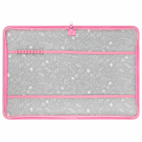 Папка на молнии BRAUBERG А4 с ручкой, с органайзером, 1 отделение, "Paw prints", 273383