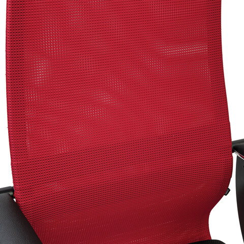 Кресло офисное BRABIX PREMIUM "Ultimate EX-801" хром, плотная двойная сетка Х2, черное/красное, 532921