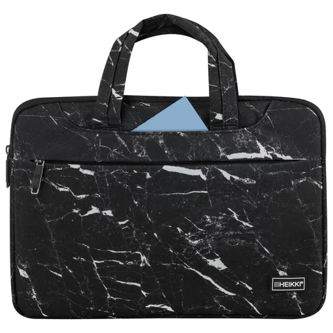 Сумка портфель HEIKKI STYLE (ХЕЙКИ) с отделением для ноутбука 13-14", 3 кармана, черная, 26х36х3 см, 272606