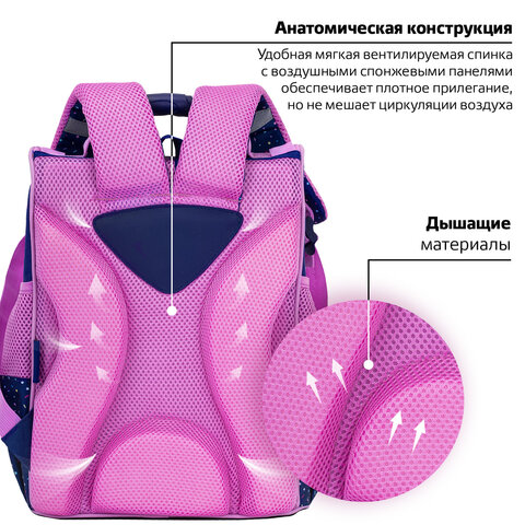 Ранец ПИФАГОР BASIC, 1 отделение, 3 кармана, эргономичная спинка, "Comic donuts", 35х28х18 см, 273137