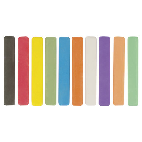 Мел цветной квадратный 10 штук, ПИФАГОР, картонная упаковка, 221168