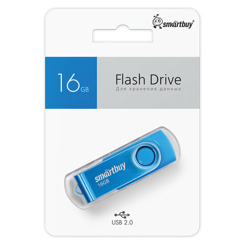 Флеш-диск 16 GB SMARTBUY Twist USB 2.0, синий, SB016GB2TWB