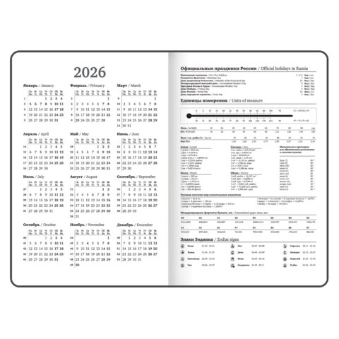 Ежедневник датированный 2026 с резинкой 145х203 мм, А5, BRAUBERG, твердый, "Пульс", 117341
