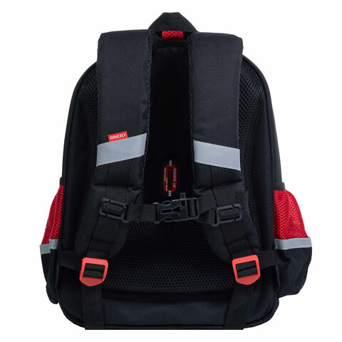 Ранец GRIZZLY анатомическая спинка, c бейджем, для мальчиков, "NIGHT RACE", 36х28х20 см, RAz-287-8/1