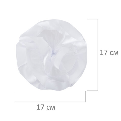 Бант для волос НАБОР 2 шт., диаметр 17 см, на резинке, белый, MONTE VITA (МОНТЕ ВИТА), 457115