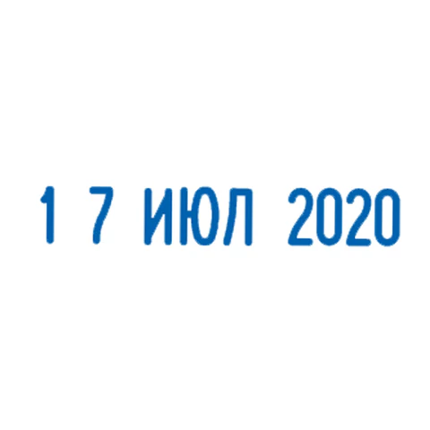 Датер ручной ленточный, месяц БУКВАМИ, оттиск 25х4 мм, синий, TRODAT 1010, 78471