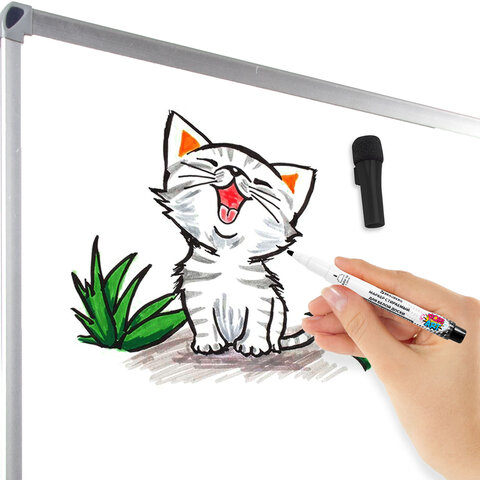 Маркеры на магните со стирателем для белой доски и планера, 8 цветов, BRAUBERG POP-ART, 1-2 мм, 152567