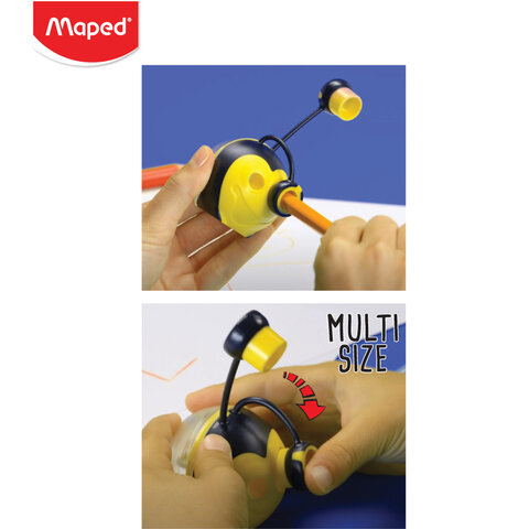 Точилка MAPED "Croc Croc Universal", 4 диаметра для карандашей и пластиковых мелков, с контейнером, 017811