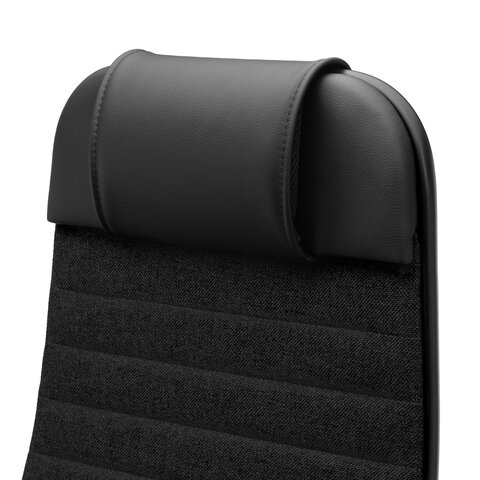 Кресло офисное МЕТТА "К-27" хром, ткань, сиденье и спинка мягкие, черное