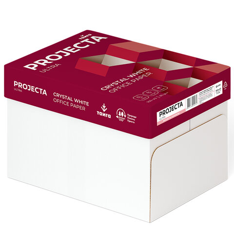 Бумага офисная БОЛЬШОГО ФОРМАТА (297х420), А3, 80 г/м2, 500 л., марка А, PROJECTA ULTRA, Россия, 162% (CIE)