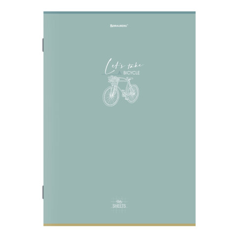 Тетрадь А4, 96 л., BRAUBERG, скоба, клетка, глянцевый лак, "Pastel", (микс в спайке), 405323