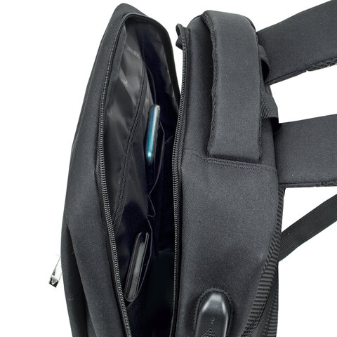 Рюкзак BRAUBERG FUNCTIONAL с отделением для ноутбука, USB-порт, багажная лента, "Firm", 43x30x15 см, 272576