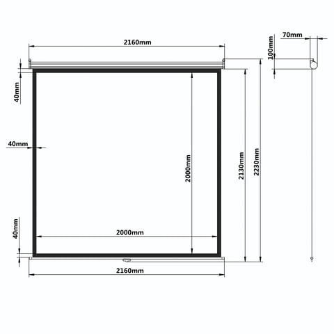 Экран проекционный настенный (200х200 см), матовый, 1:1, BRAUBERG "WALL", 236727