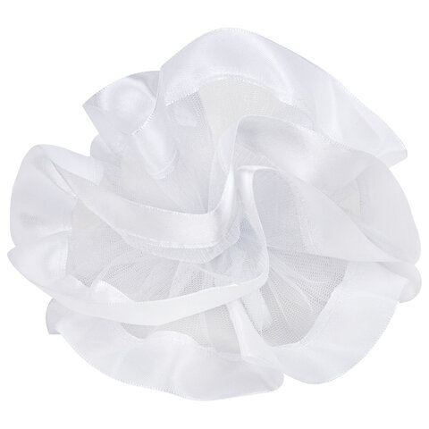 Бант для волос НАБОР 2 шт., диаметр 17 см, на резинке, белый, MONTE VITA (МОНТЕ ВИТА), 457115