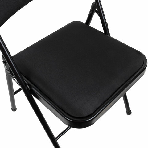 Стул складной BRABIX "Golf Plus CF-003 КОМФОРТ", чёрный каркас, чёрная ткань, 532889