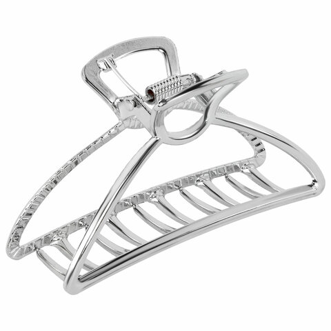 Краб для волос 7,8 см, серебристый, MONTE VITA (МОНТЕ ВИТА), 457016