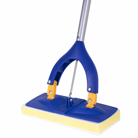 Швабра самоотжимная, механизм "Бабочка", насадка спонж/микрофибра 26 см, телескопический черенок 115 см, LAIMA, 601468