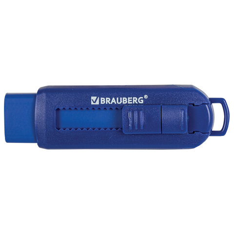 Ластик выдвижной BRAUBERG "Slider", 88х26х16 мм, синий, блистер, 271984