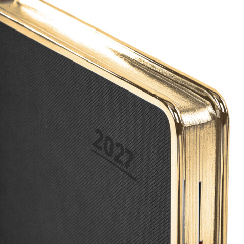 Ежедневник датированный 2027, А5, 148х218 мм, GALANT "Infinity Gold", под кожу, черный, 118066