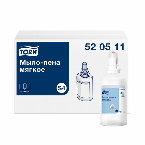 Картридж с жидким мылом-пеной одноразовый Tellus/TORK (Система S4) Advanced, мягкое, 1 л, 520511