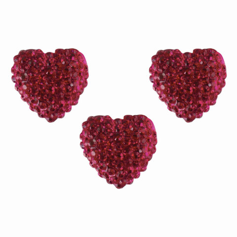 Стразы самоклеящиеся "СЕРДЦА", 12 мм, 15 штук, малиновые, на подложке, ОСТРОВ СОКРОВИЩ, 662234