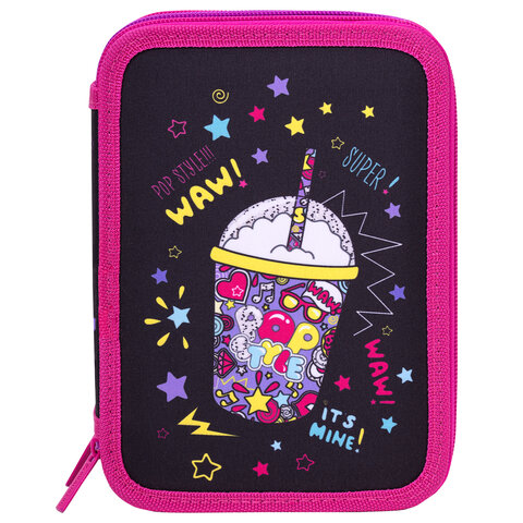 Пенал BRAUBERG, 3 отделения, полиэстер, 21х14 см, "Pop Style", 271550