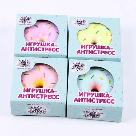Игрушка-антистресс "ПОНЧИК", 8 см, ассорти, 4 цвета, дисплей, JOLLY JOT (ДЖОЛЛИ ДЖОТ), 665795