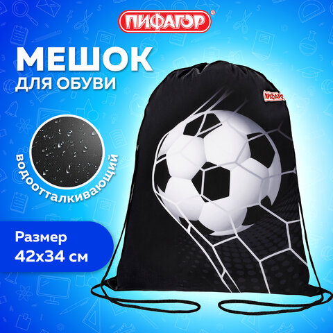Мешок для обуви ПИФАГОР, 1 отделение, 42х34 см, "Ball kick", 272386