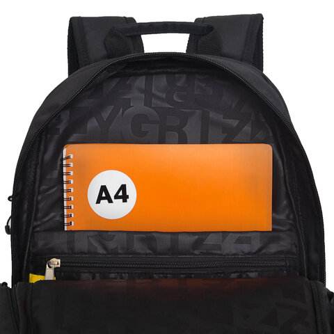 Рюкзак GRIZZLY школьный, анатомическая спинка, 2 отделения, для мальчиков, "STABLE", 43x30х14 см, RU-539-1/1