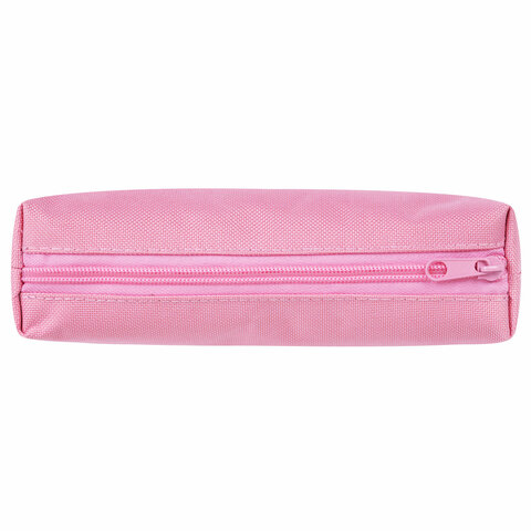 Пенал-тубус ПИФАГОР на молнии, ткань, пастельно-розовый, 20х5 см, 272260