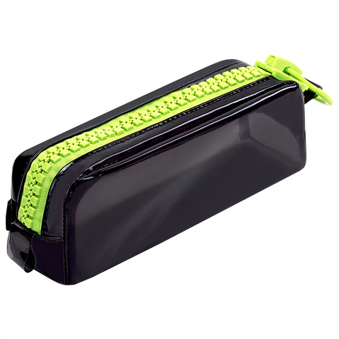 Пенал BRAUBERG с объемной "тракторной" молнией, 1 отделение, ПВХ, 22х8х6,5 см, "Neon green", 271564
