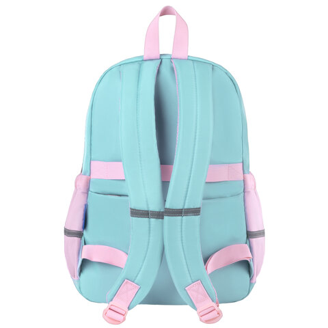 Рюкзак BRAUBERG PASTEL с термонашивками в комплекте, "Funny clouds", мятный, 40х29х14 см, 271421