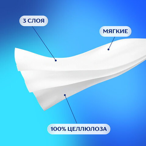Платочки бумажные носовые ZEMMA/ZEWA Deluxe 3-слойные, СПАЙКА 10 пачек по 10 шт., 21х21 см, 511741