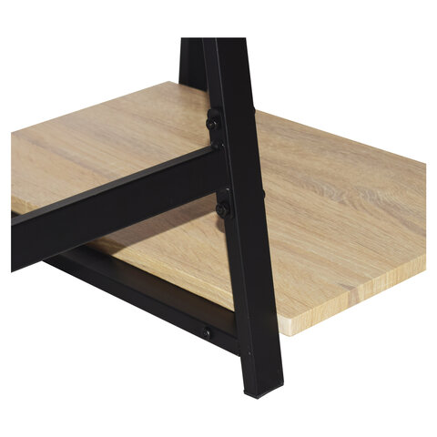 Стол на металлокаркасе BRABIX "LOFT CD-006", 1200х500х730 мм, 2 полки, цвет дуб натуральный, 641226