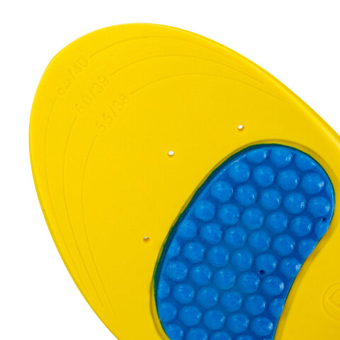 Стельки для обуви с ПЯТОЧНЫМ АМОРТИЗАТОРОМ, материал PU PRO, размер RU 37-40 / EU 38-41, с линиями выреза, SHEGRA (ШЕГРА), 700769